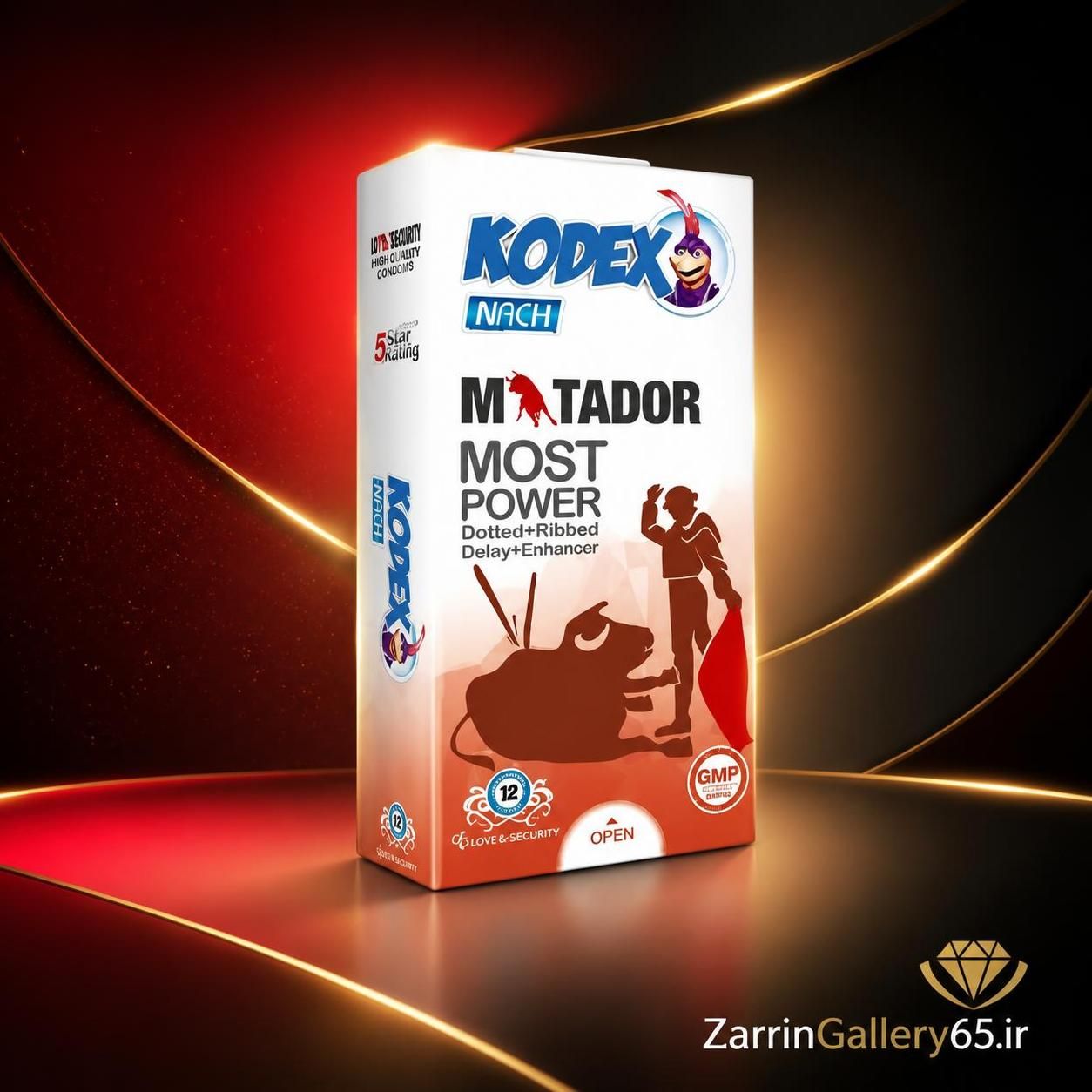 کاندوم تقویت کننده و تاخیری کدکس مدل Matador بسته 12 عددی